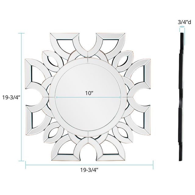 Eduina Symmetrical Cut Pattern Wall Mirror For Sale - Image 9 of 11