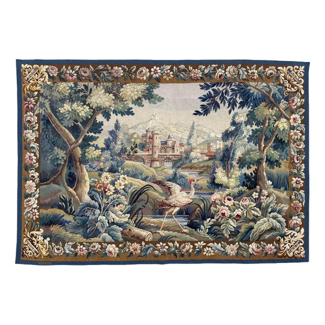 Vintage French Aubusson Tapestry, 1940s For Sale