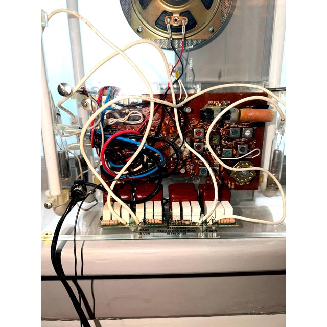Plastic Dapy Paris Transparent Neon Radio Sculpture – Acrylic Design Object, France, C. 1989 For Sale - Image 7 of 8