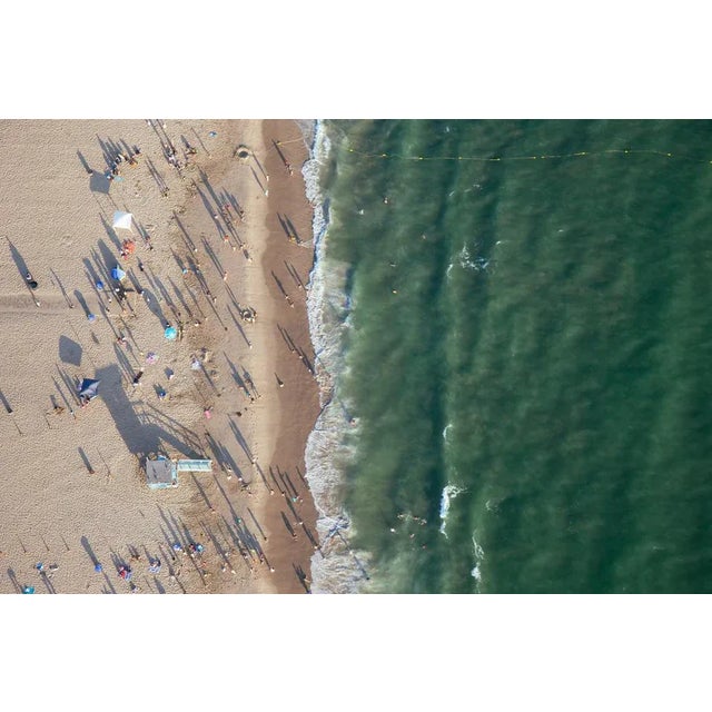 Beachgoers in late afternoon sunlight in Santa Monica, CA Unframed Beach I by Mike Kelley Print, 24" x 36"