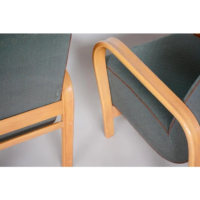 Set of Art Deco Armchairs in Beech and Oak by Jindrich Halabala for Koželka - Kropáček, Czech, 1930s For Sale - Image 9 of 10