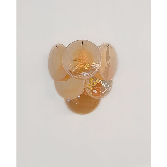 Glass Wall Sconces with Six Alabaster Gold Disks, 1990s, Set of 2 For Sale - Image 16 of 16