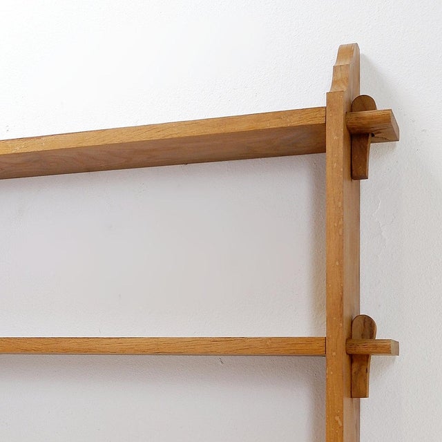 Brown Arts & Crafts Style Pegged Wall Hung Shelves, 1960s For Sale - Image 8 of 13