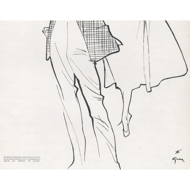 Paper 1951 Set of 2 French Fashion Prints...Dior, Balenciaga, Matted For Sale - Image 7 of 7