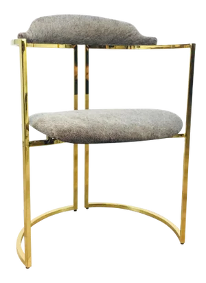 Arteriors Contemporary Gray Hide and Brass Finished Zephyr Accent Chair