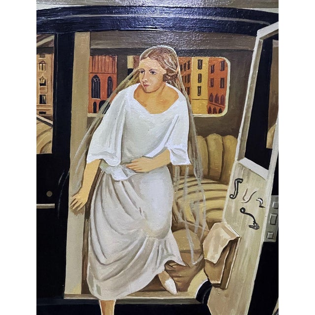 Modern Oil Painting Exiting a Luxury Car Victor Konotopsky For Sale - Image 3 of 9