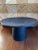 Fabulous Vintage Cerused Black Wood Low Table with Brass Accents. Handcarved and rustic, with great decorative details of...