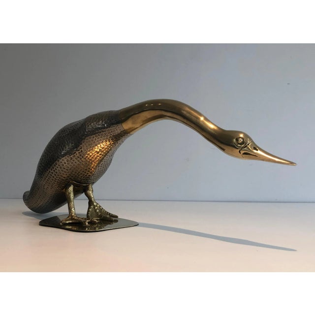 Circa 1970 French Silvered and Brass Duck and Her Ducklings - Set of 3 For Sale - Image 4 of 13