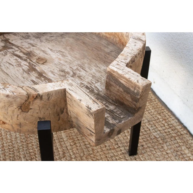 French Farmhouse Dough Bowl End Table For Sale In Los Angeles - Image 6 of 9