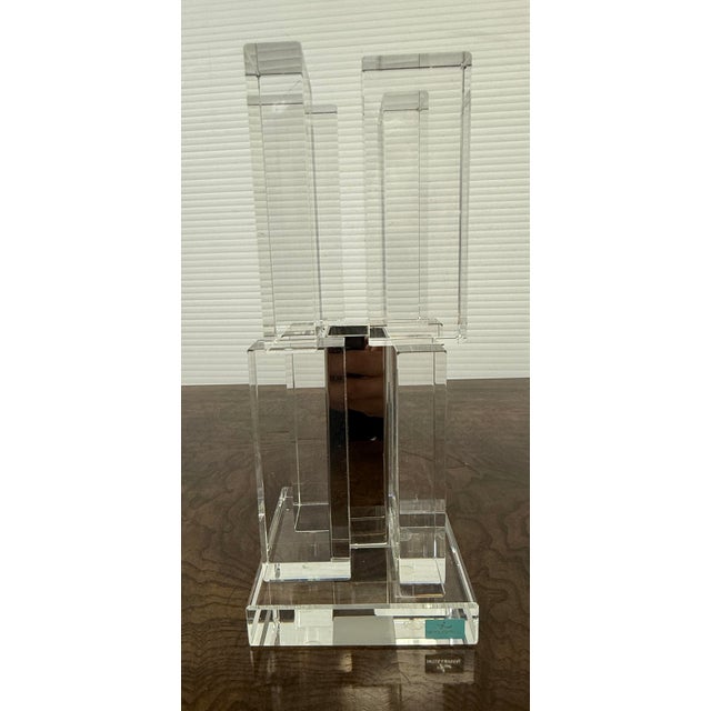 Glass Hoya, Japan Crystal Motion Vase With Box For Sale - Image 7 of 12