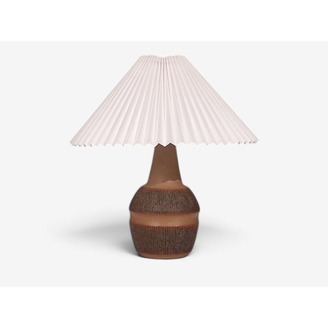 1960s Einar Johansen, Large Table Lamp, Brown Stoneware For Sale - Image 4 of 11