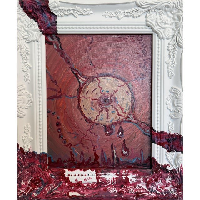 Serg Graff "Mystic Eye" Original Abstract Painting Framed Surreal Vision Art Coa For Sale