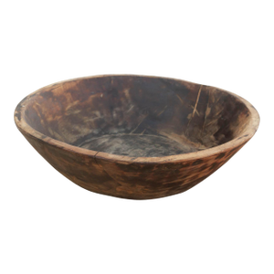 Antique Hand-Hewn Wooden Dough Bowl