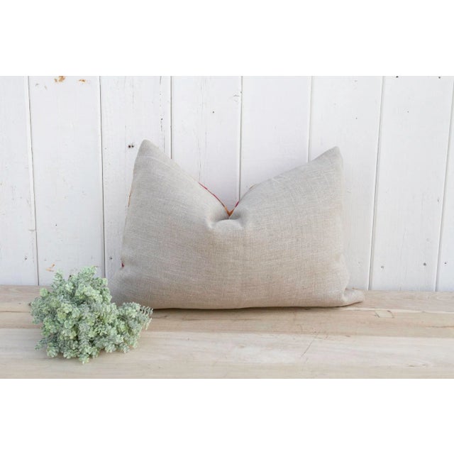 Textile Palash Silk Phulkari Pillow For Sale - Image 7 of 9