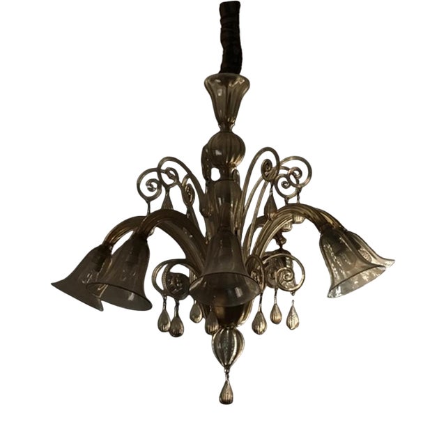 Mid-Century Modern Murano Blown Glass Chandelier, Italy, 1960s For Sale