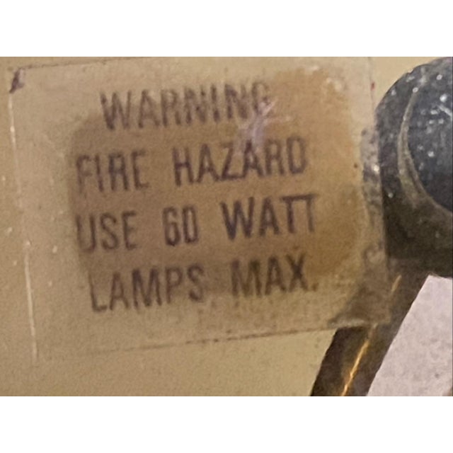 Vintage Solid Brass and Glass Rosette Flush Mount Light Fixture For Sale - Image 4 of 5