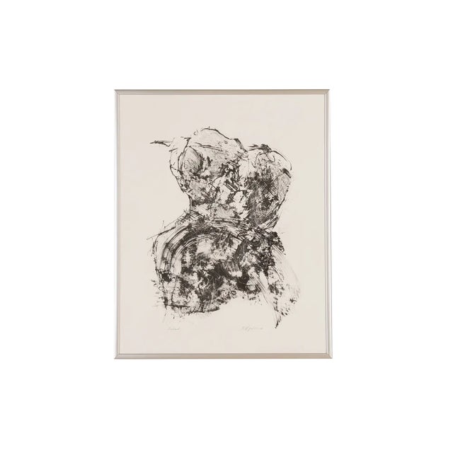Detlef Hagenbäumer, Rose, Black & White Woodcut, Framed For Sale