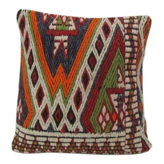 Embroidered Kilim Pillow For Sale