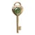 18k Gold Love Key Tsavorite Garnet Bezel and Diamond Pendant For Sale