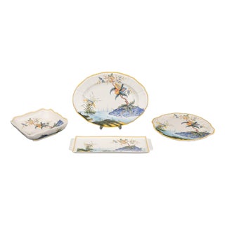 Collection of Four Gien "Caraibes" Faience Tableware Pieces For Sale