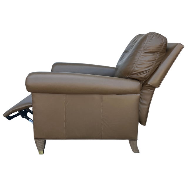Wood Lee Industries Traditional Leather Recliner For Sale - Image 7 of 9