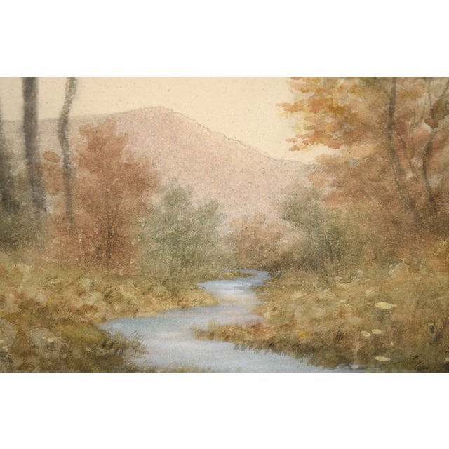 Autumn by the Stream, Early 20th Century Landscape Watercolor by Sydney Cooper For Sale - Image 4 of 9