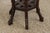 Brown Chinese Antique Hexagonal Carved Plant Stand With Inlaid Marble Top For Sale - Image 8 of 13