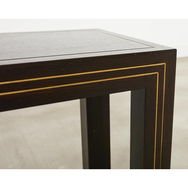 Brass Inlay Parsons Console Table by John Richardson For Sale - Image 15 of 18