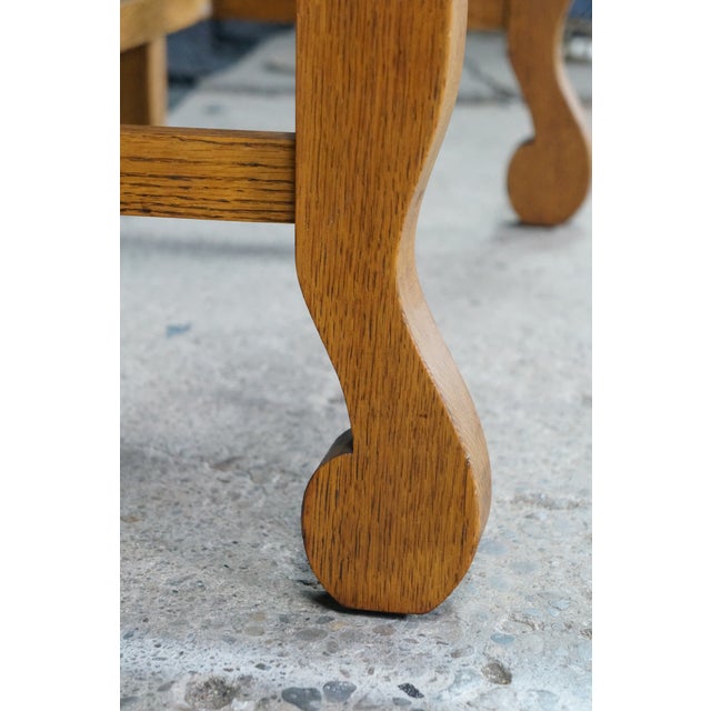 Antique American Empire Style Quartersawn Oak Library Table Console Writing Desk For Sale - Image 13 of 18