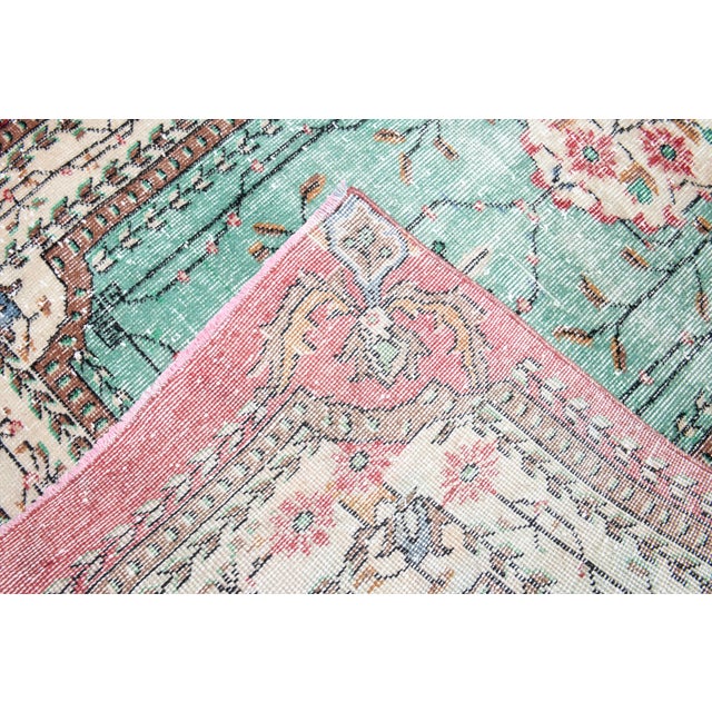 1970s Vintage Handmade Wool Cotton Area Rug For Sale - Image 4 of 11