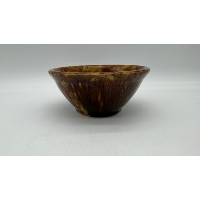 A Very Nice Rockingham Glazed Yellowware Small Sized Mixing Bowl, Circa 1870’s For Sale - Image 4 of 12