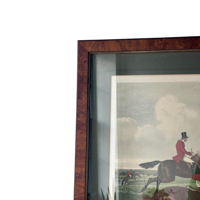 Mid-Century Modern Antique 19th C. Framed Fox Hunting Print – J. F. Herring Sr., “The Run” Reproduction For Sale - Image 3 of 8