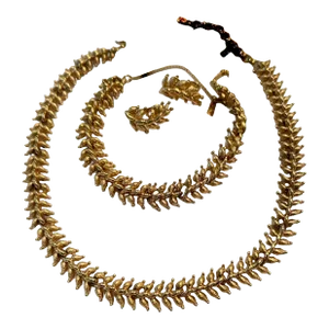 Vintage Monet Gold Tone Necklace Bracelet Earrings Set of 4