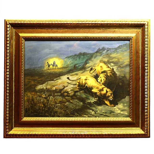 Countryside Painting with Figures by Giuseppe Bongiovanni For Sale - Image 4 of 4