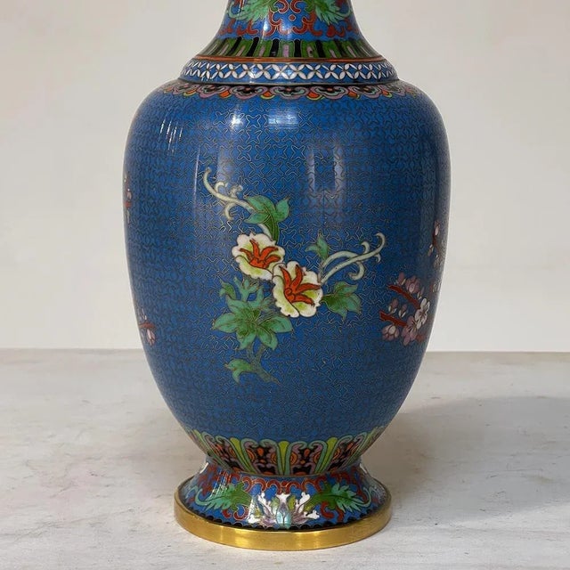Pair 19th Century Cloissone Vases For Sale - Image 11 of 13