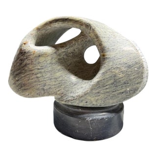 Alain Prévost 1982 Abstract Biomorphic Stone Sculpture on Base For Sale