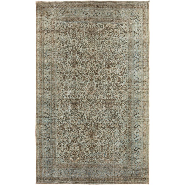 Early 20th Century Zabihi Collection Antique Worn Persian Oversize Carpet For Sale - Image 5 of 12