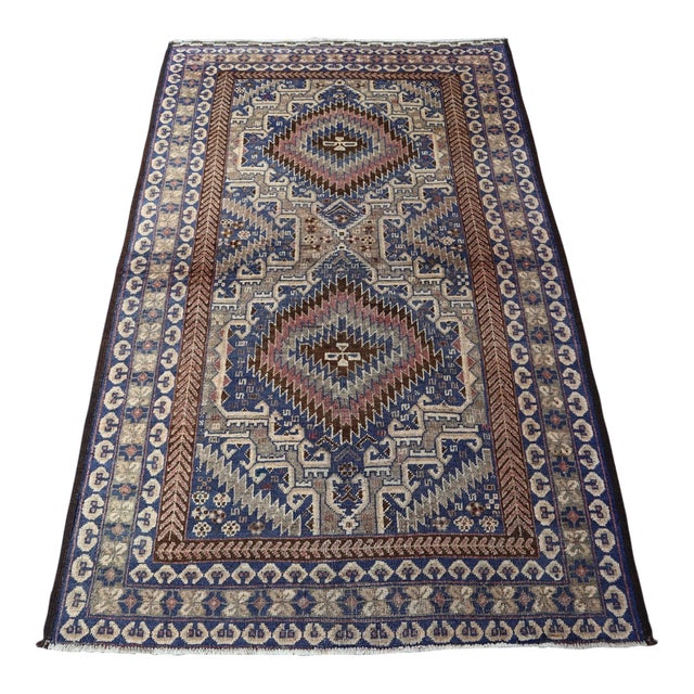 Vintage Belouch Taimani Afghan Rug For Sale