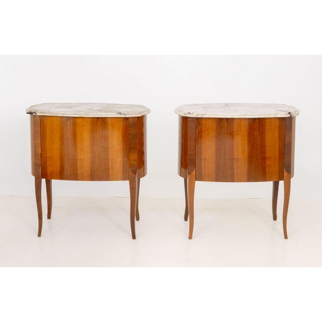 Pair of Louis XV Style Parquetry Commodes For Sale - Image 9 of 9