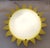 2000 - 2009 Vintage Ceiling Lamp with Matte White Glass Shade on Metal Mount with a Yellow Sunburst Frame by Zikoli, 2000s For Sale - Image 5 of 8