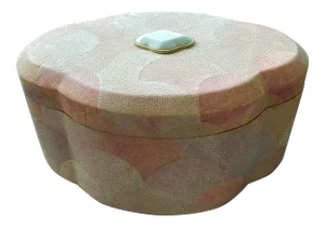 XL Pink Genuine Shagreen Box Attributed to Maitland Smith