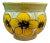 Vintage Mid-Century Italian Ceramic Yellow Flowers Planter / Cachepot For Sale