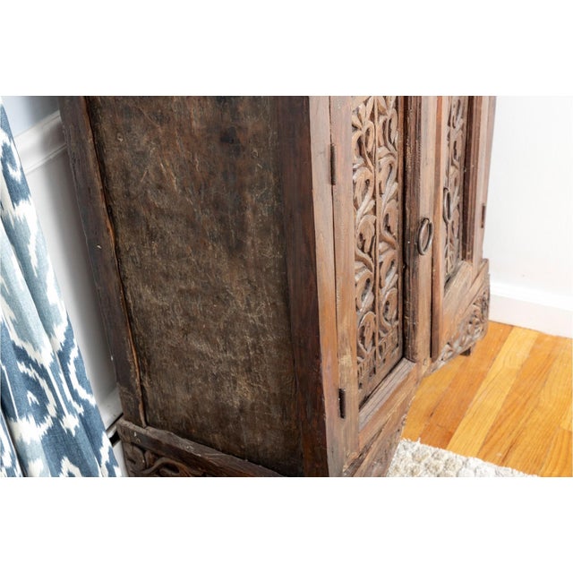Stone Antique Indonesian Carved Marble Top Cabinet For Sale - Image 7 of 12