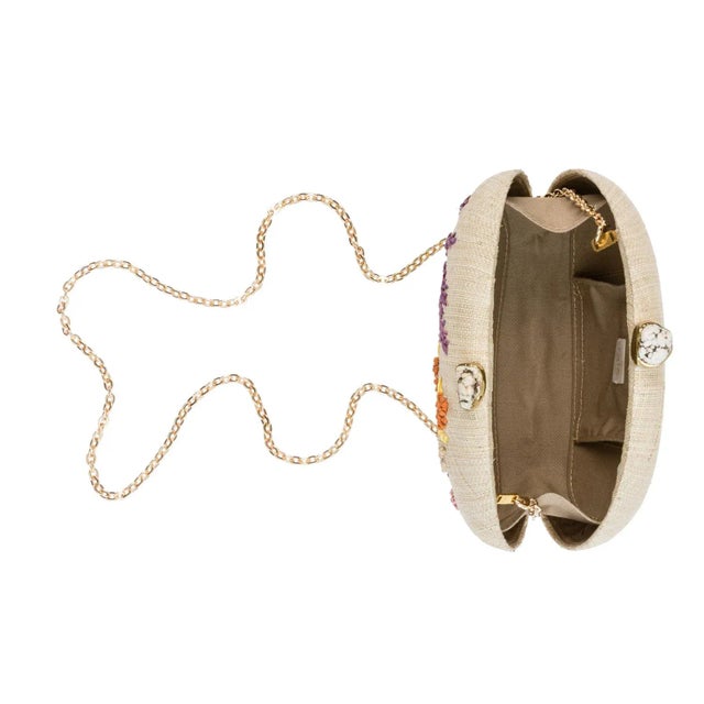 Contemporary Berna Natural Multi Dome Clutch For Sale - Image 3 of 3