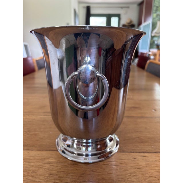 Champagne Bucket in Stainless Steel and Gold-Plated Brass by Guy Degrenne, 1980s For Sale - Image 6 of 13