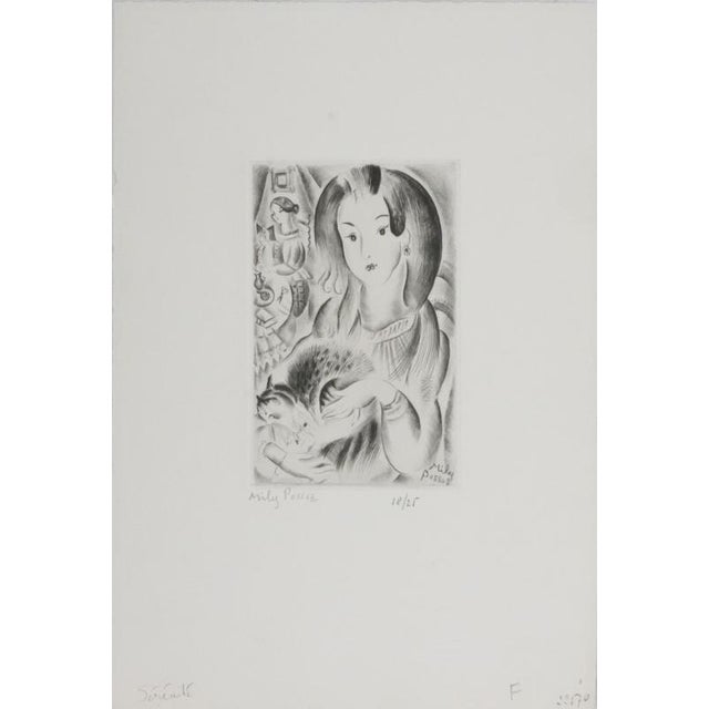 Mily possoz (1888-1968) serenity original etching signed in pencil numbered out of 25 copies (photo of number shown as an...