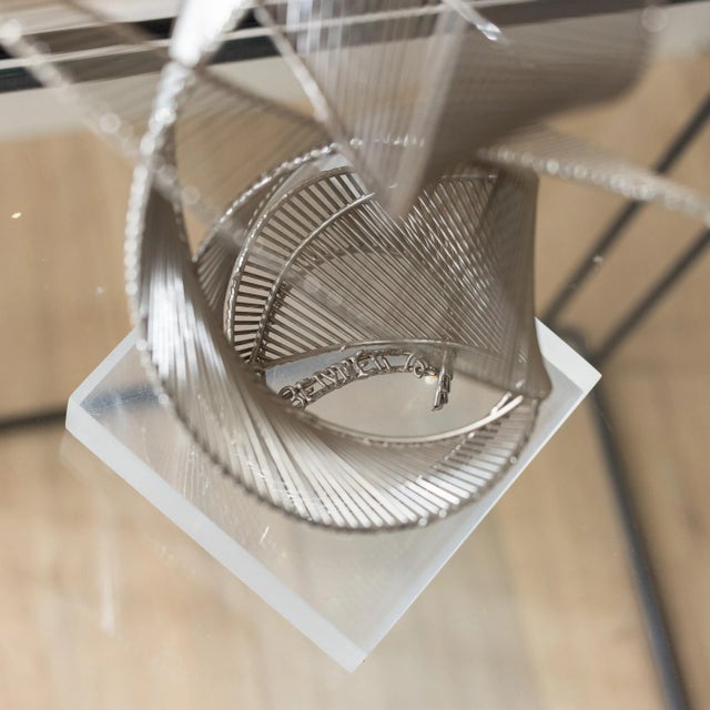 1970s 1976 Bennett Wire Sculpture on Lucite Base – 18” Tall For Sale - Image 5 of 8