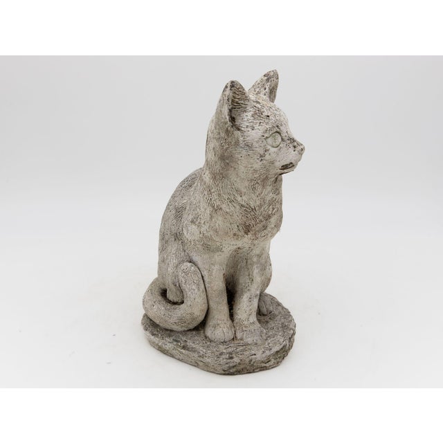 1970s Vintage Composite Stone Cat Garden Statue, French 1970s For Sale - Image 5 of 8