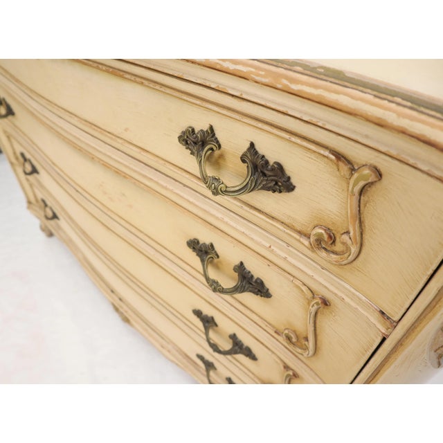 Shabby Chic Gold Decorated Off White Painted French Provincial Dresser For Sale - Image 12 of 13