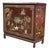 Antique Asian Oxblood Red Cabinet With Green Interior For Sale